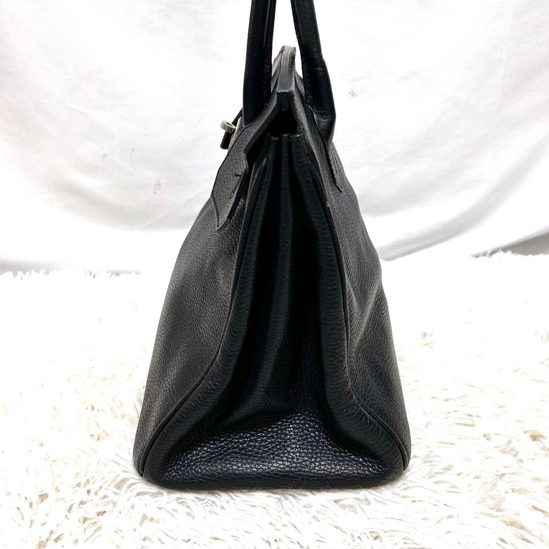 美品　HIGH CLASS ハンドバッグ　トートバッグ　35 シボ革　ブラック