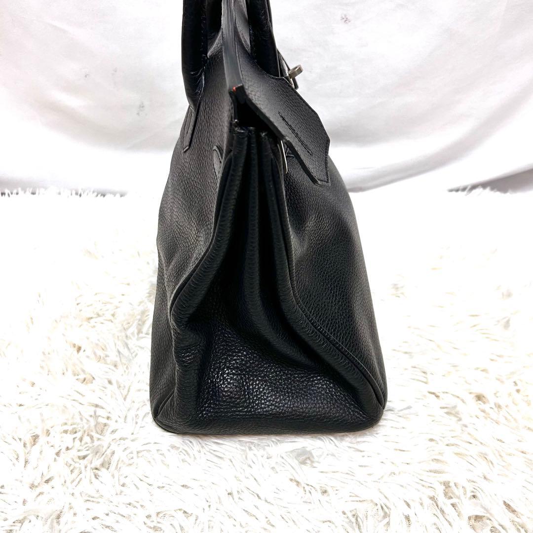 美品　HIGH CLASS ハンドバッグ　トートバッグ　35 シボ革　ブラック