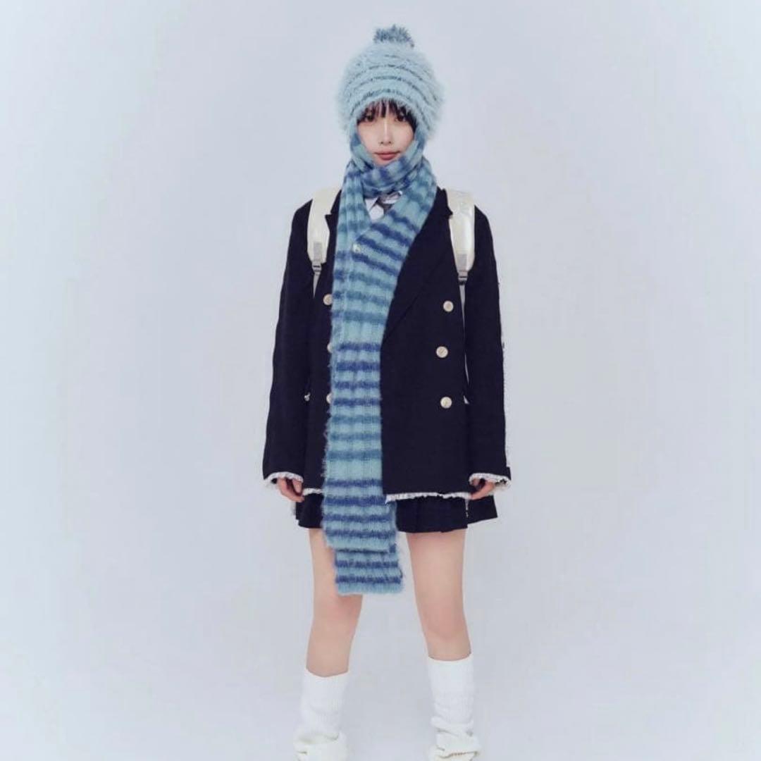 ヘルブラウ　あのちゃん　帽子　ニット　マフラー