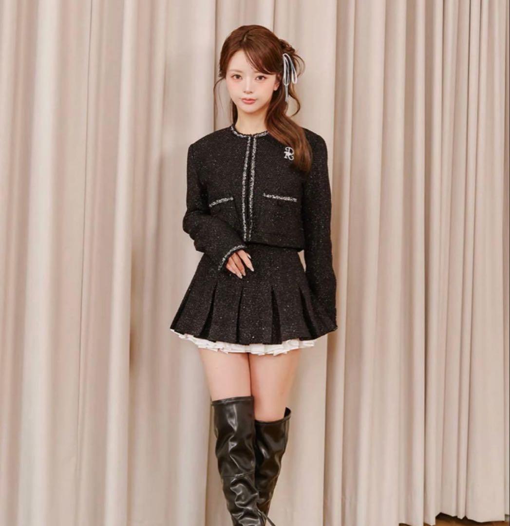 ダーリッチ　スパンコールツイードスカート