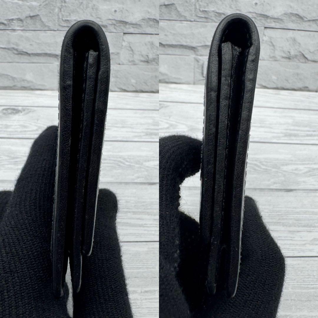 【極美品】GUCCI　名刺入れ　インターロッキング　GG柄　レザー　ブラック