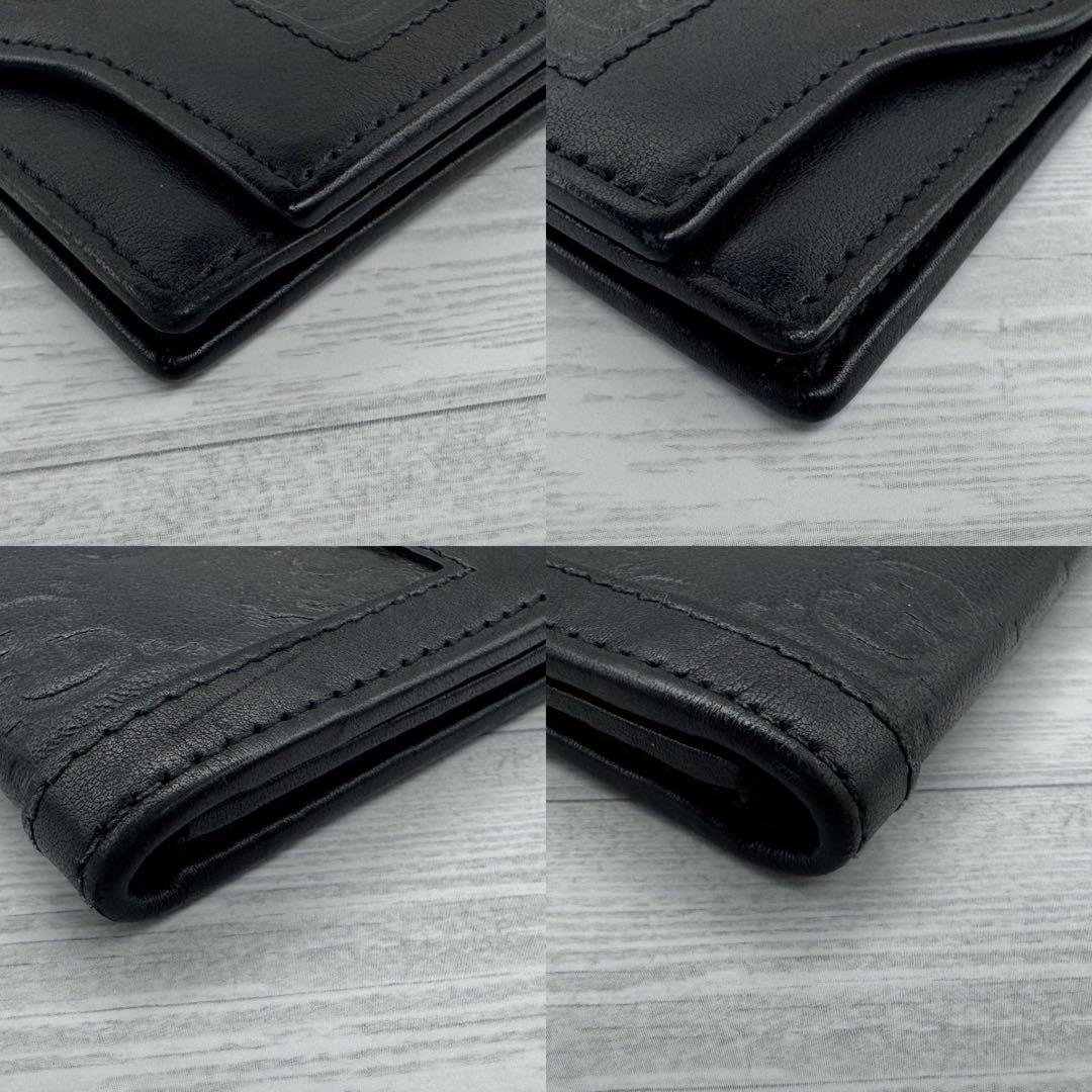 【極美品】GUCCI　名刺入れ　インターロッキング　GG柄　レザー　ブラック
