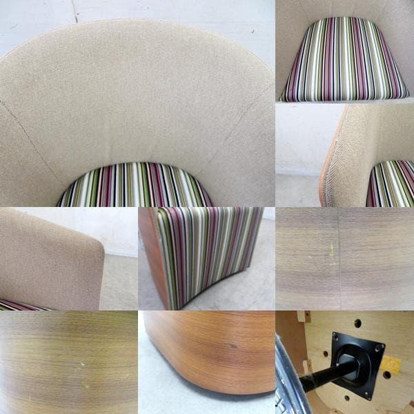 美品■タイムアンドスタイル■STEWART■ラウンジソファ■ウォールナット■回転