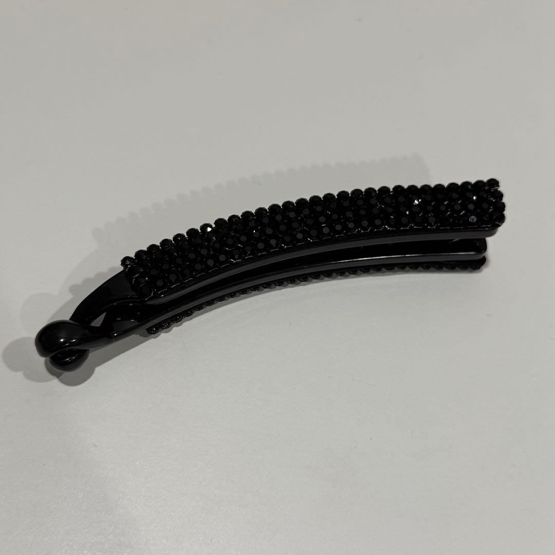 コンプレックスビズ　スワロフスキー　バナナクリップ　黒