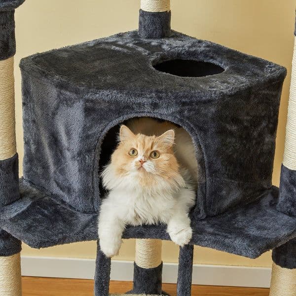 MWPO グレー キャットタワー 高さ217-238cm