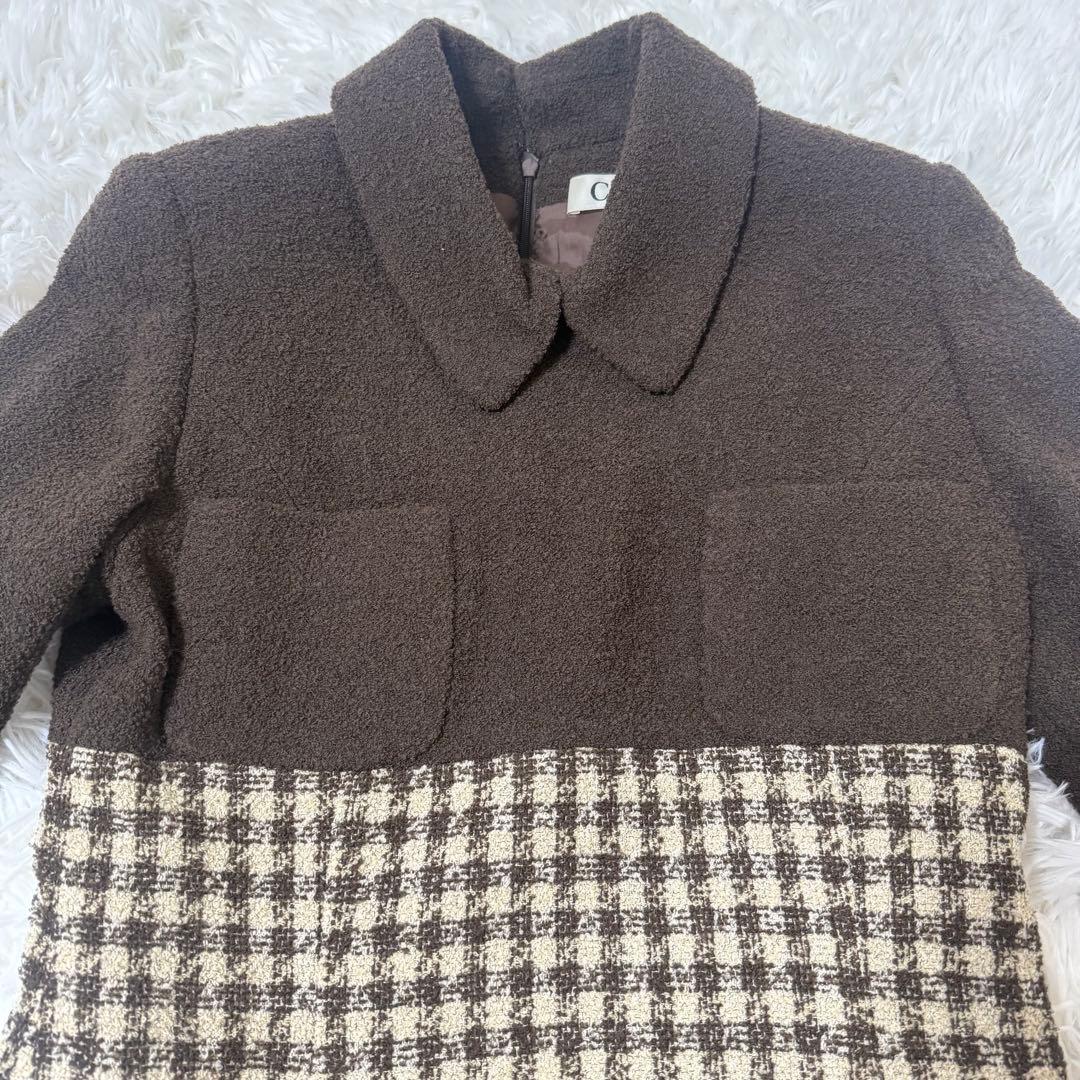 【極美品/希少】Chloe クロエ ウール混 ギンガムチェック ワンピース 40