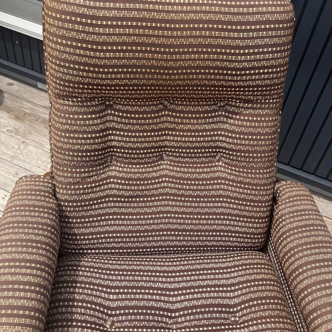 昭和レトロ カリモク リクライニングチェア 一人掛けソファー ロビーチェア 茶色