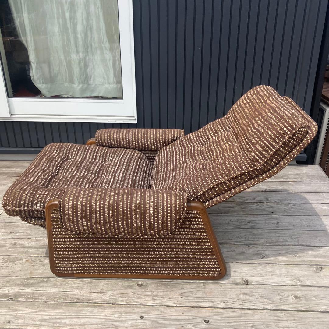 昭和レトロ カリモク リクライニングチェア 一人掛けソファー ロビーチェア 茶色