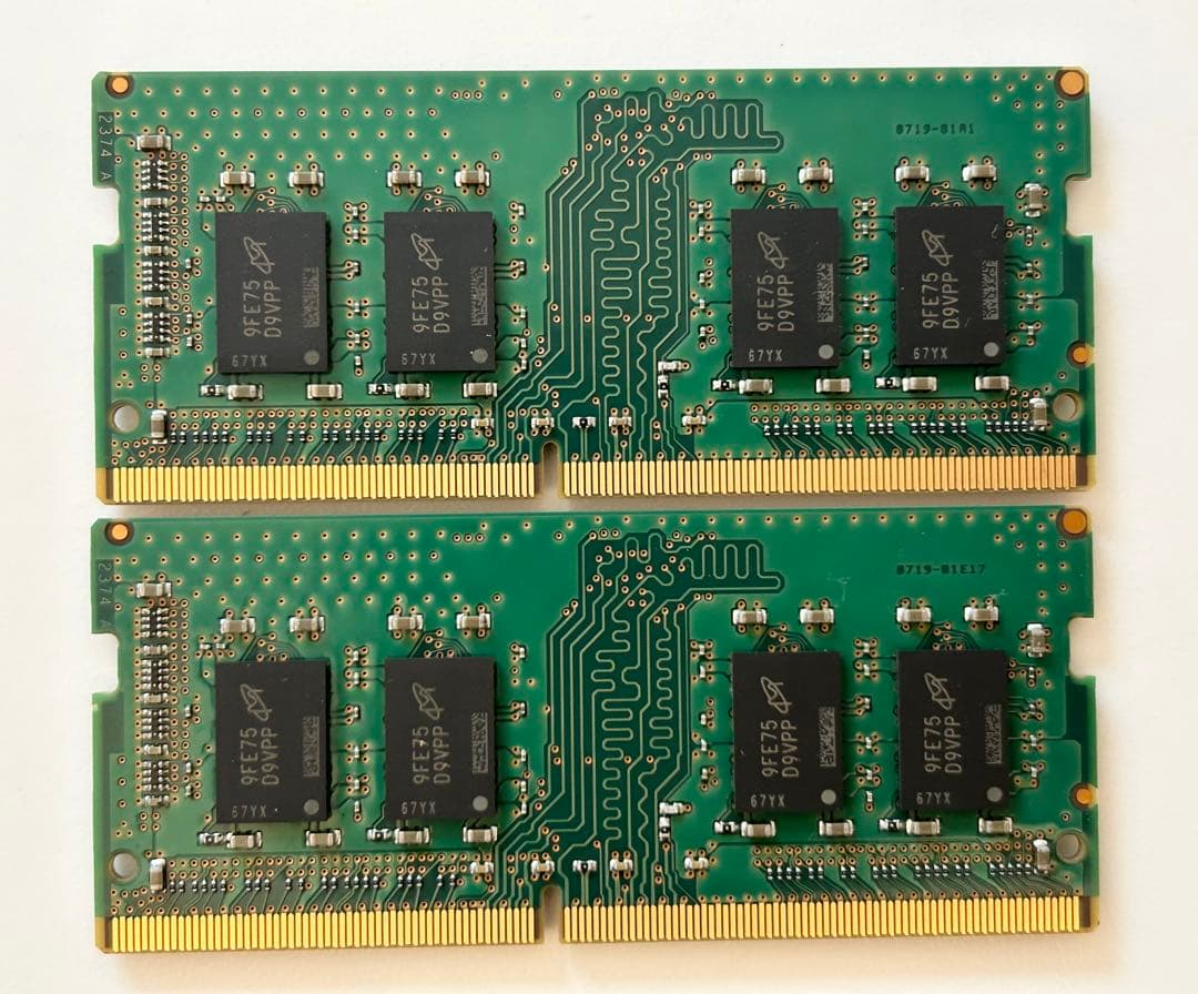 2枚セット Micron DDR4 メモリ PC4-2666V 8G 計16GB