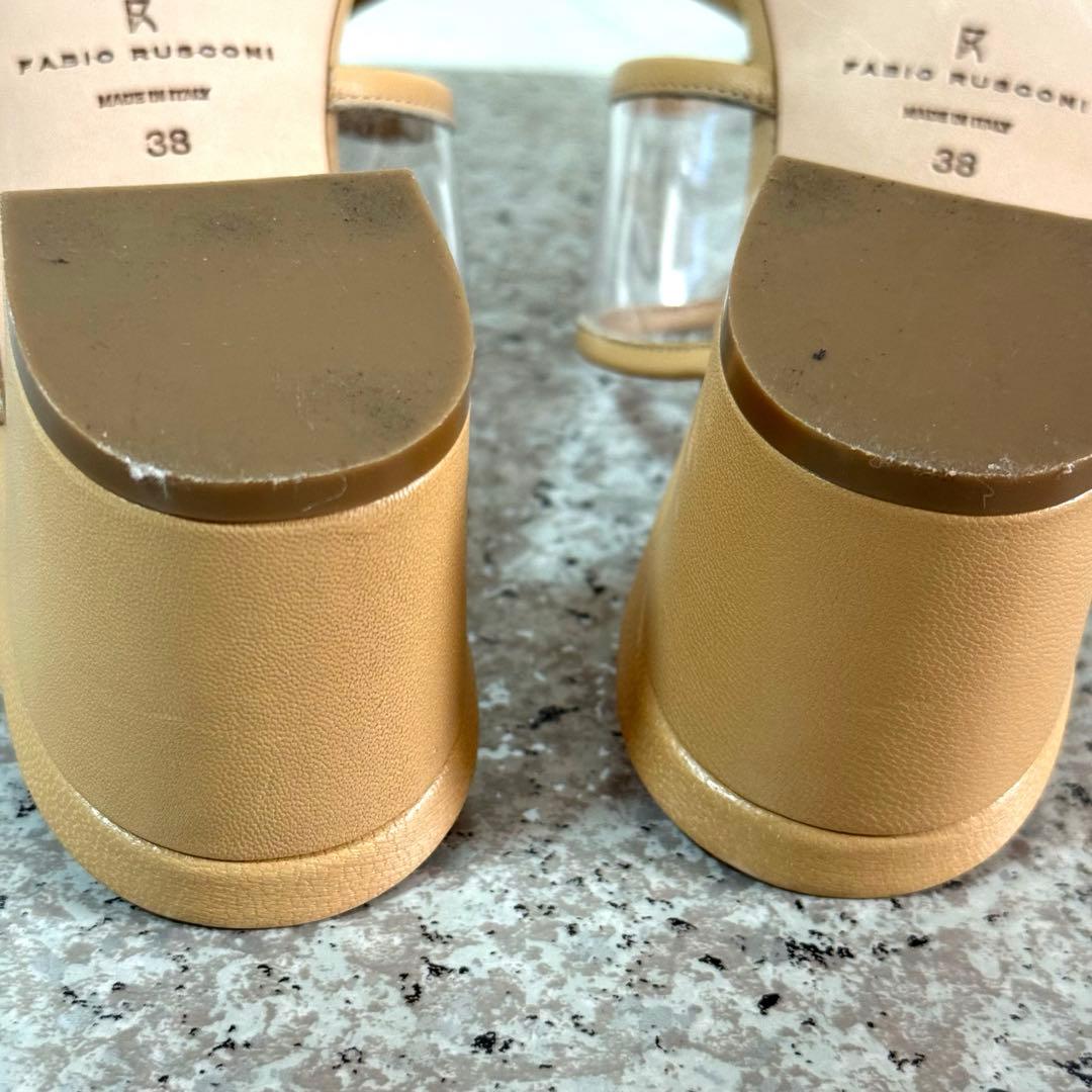 【美品】ファビオルスコーニ　クリア ミュールサンダル　ベージュ　24.5~25㎝
