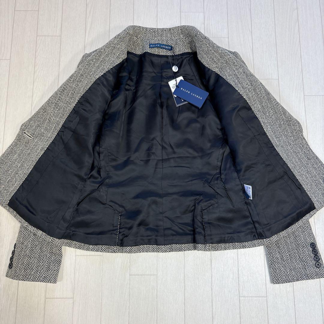タグ付き ラルフローレン ヘリンボーン柄 ウール テーラードジャケット サイズ6