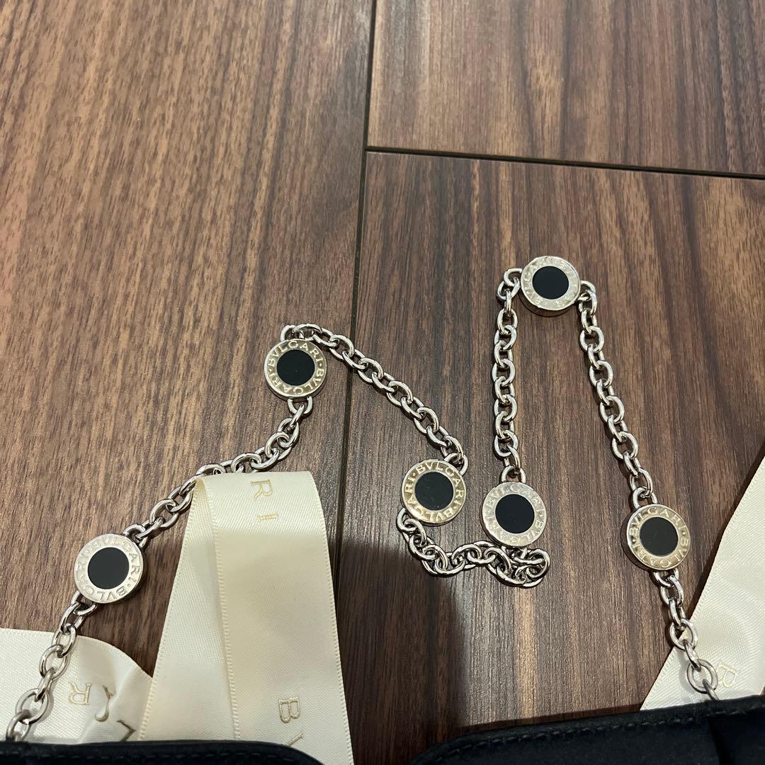 BVLGARI ブルガリ　ブラック サテン パーティーバッグ