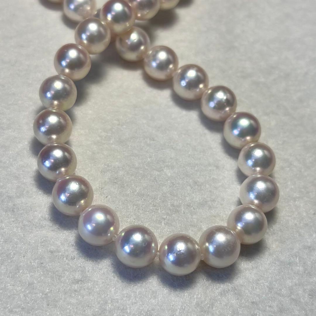 超大珠✨テリ強　K14WG アコヤ真珠　パール　ネックレス 糸替え済 9.5mm