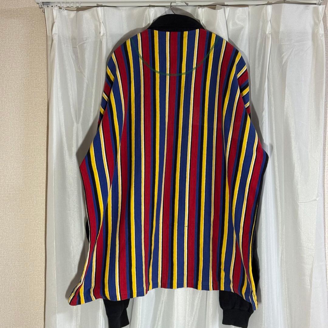 CROSS COLOURS ストライプシャツ ラスタ ジップアップ 2pac