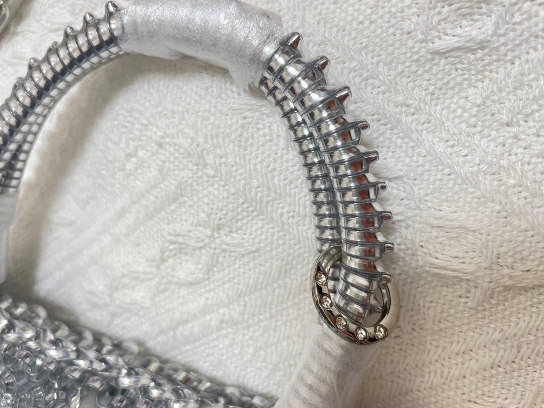 即日発送アンテプリマ風 ビーズ ワイヤーバッグ　ショルダーバッグ　新品　シルバー