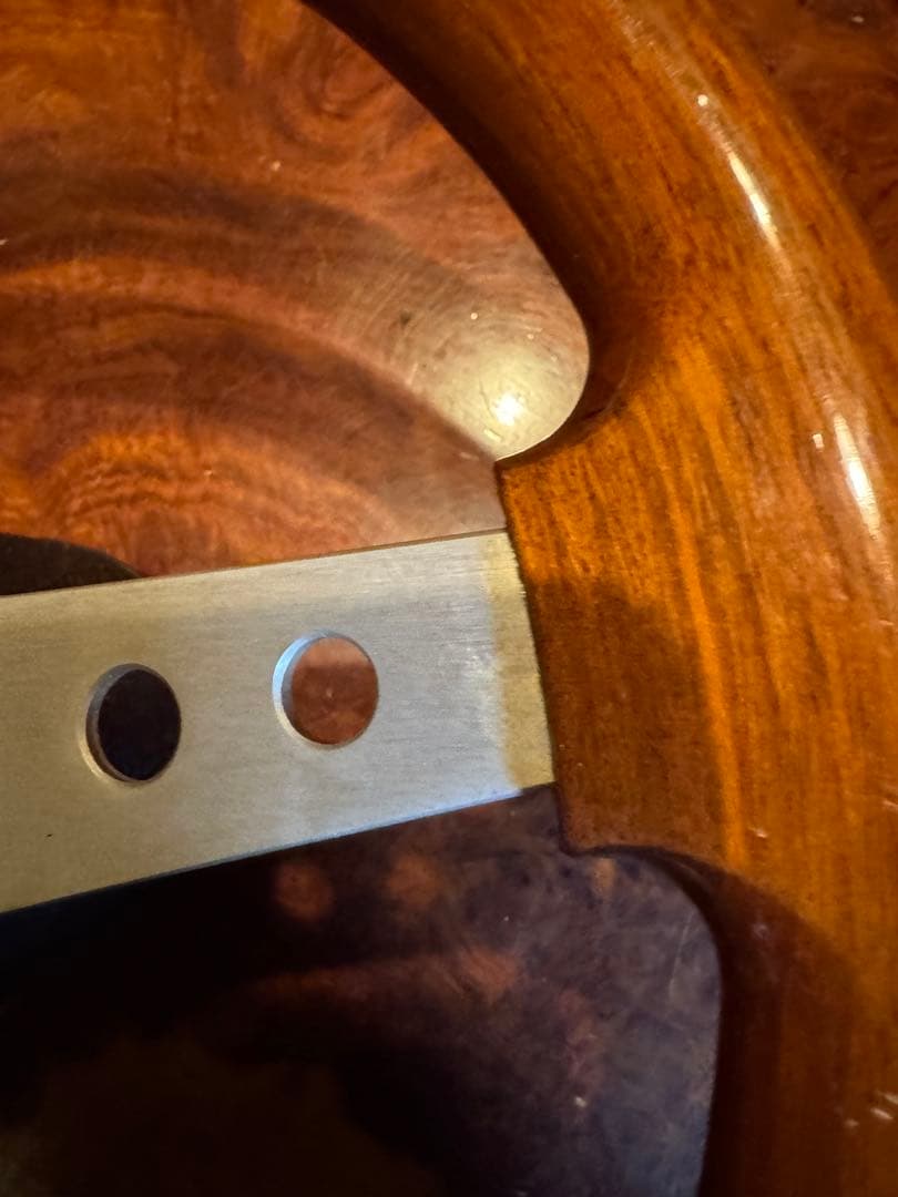 旧車にcomusa italy ウッドステアリング　直径33cm一応ジャンクにて