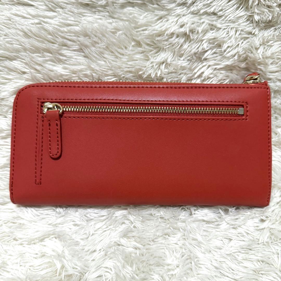 未使用✨マリークワント　テラコッタ　長財布　家計簿管理　薄型　ケース　L字