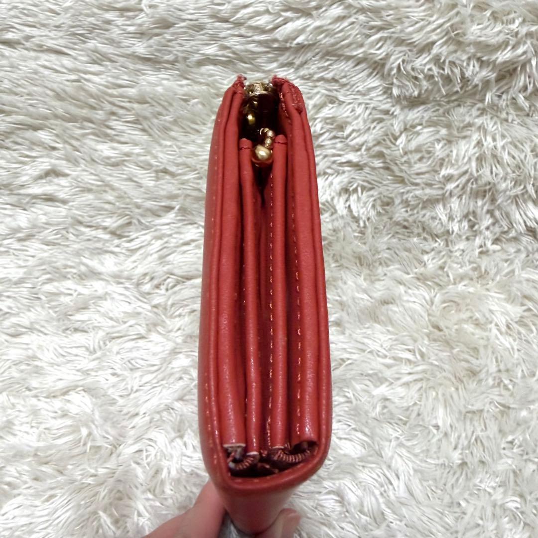 未使用✨マリークワント　テラコッタ　長財布　家計簿管理　薄型　ケース　L字