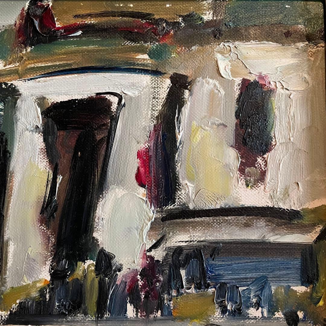 石浩一　he　油彩画　油絵　抽象画　肉筆　額付　本人サイン入　25.11.15