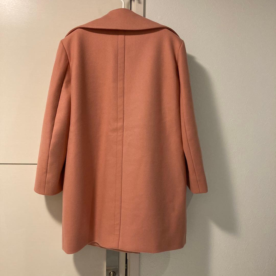 NINA RICCI ウール ダブルコート　ピンク　ロゴ裏地