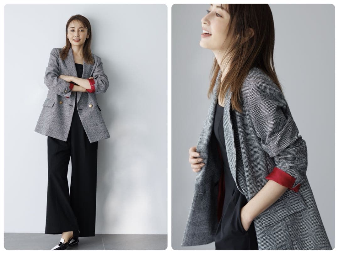 新品タグ付 アルページュストーリー W釦テーラードジャケット 金ボタン チェック