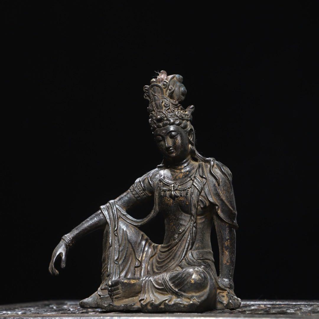 旧蔵古美術　純銅製 文房具　純銅製拓金　観音菩薩 仏像 居家供養 開運浄化