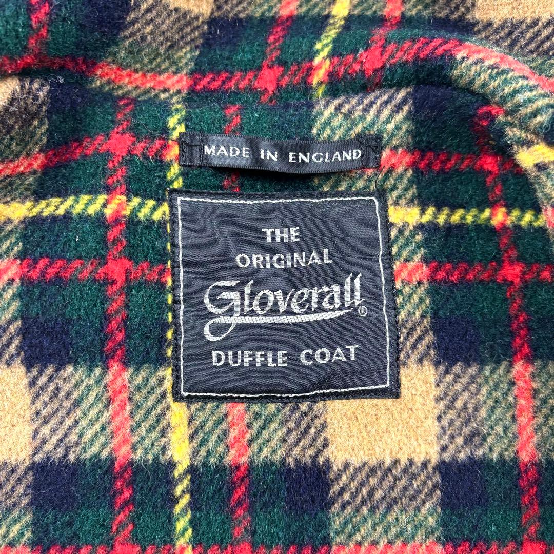 美品　グローバーオール　ダッフルコート　ロング　チェック　ベージュ　XL 大きい