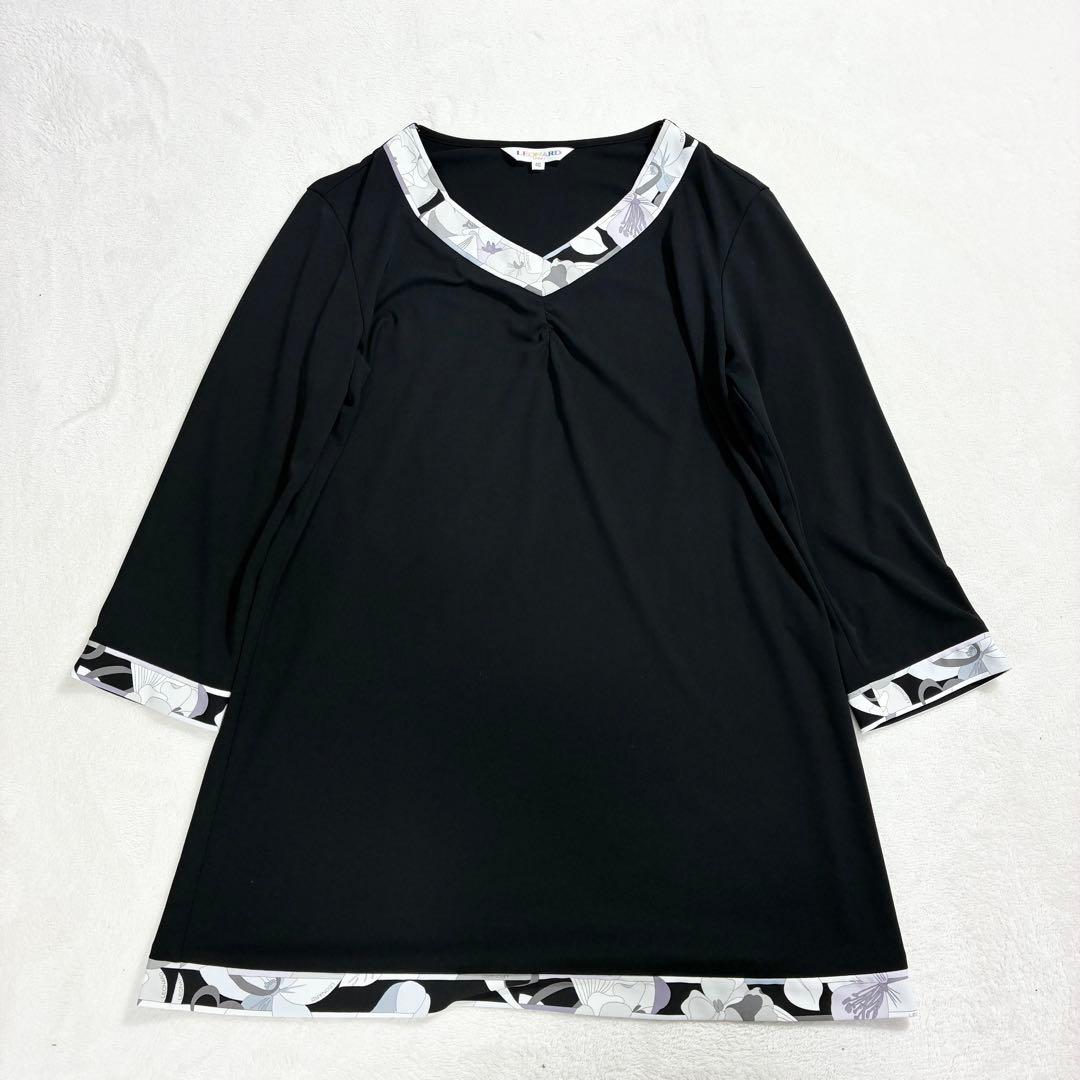 キ**様 極美品✨ LEONARD SPORT 長袖 チュニック 花柄トリムライ