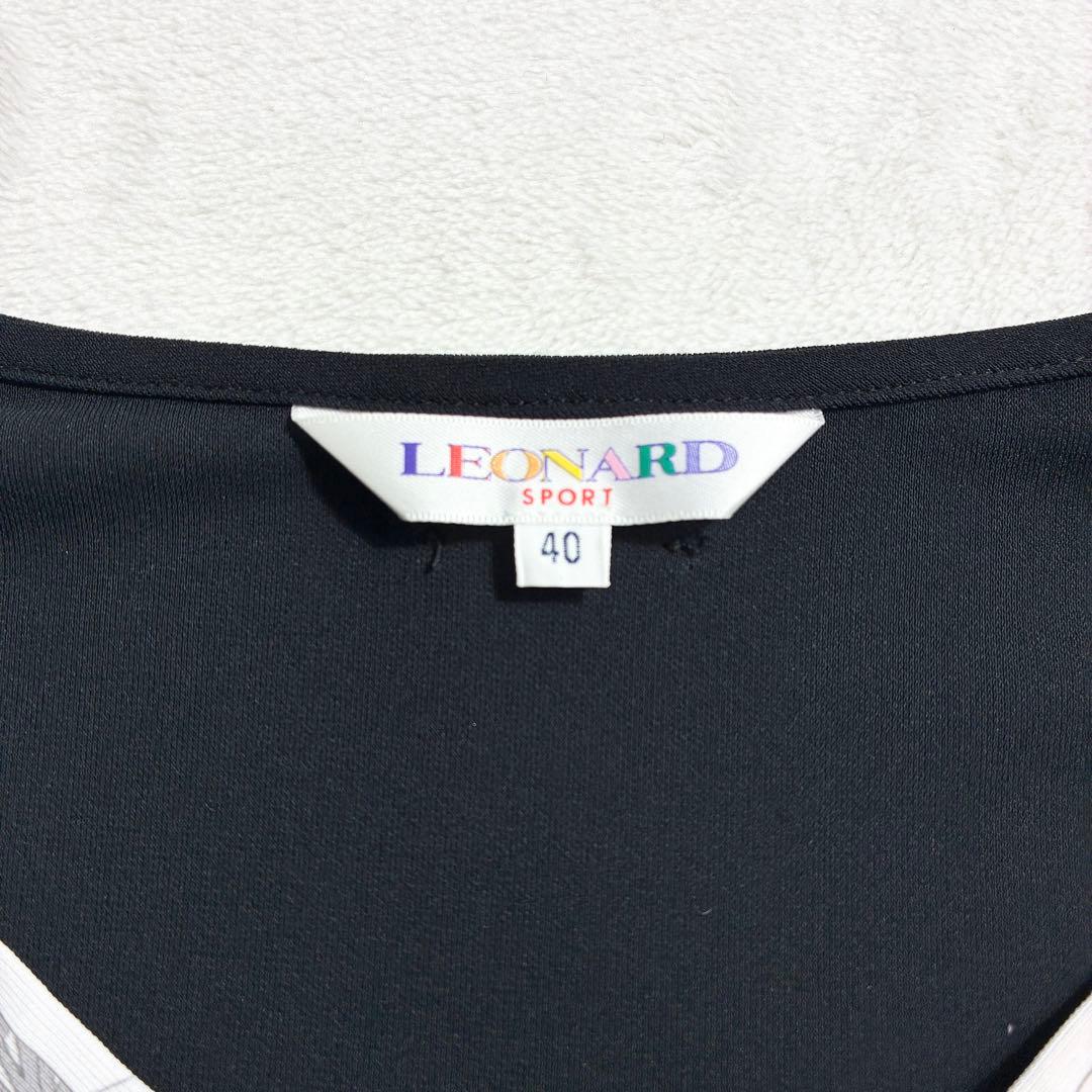 キ**様 極美品✨ LEONARD SPORT 長袖 チュニック 花柄トリムライ