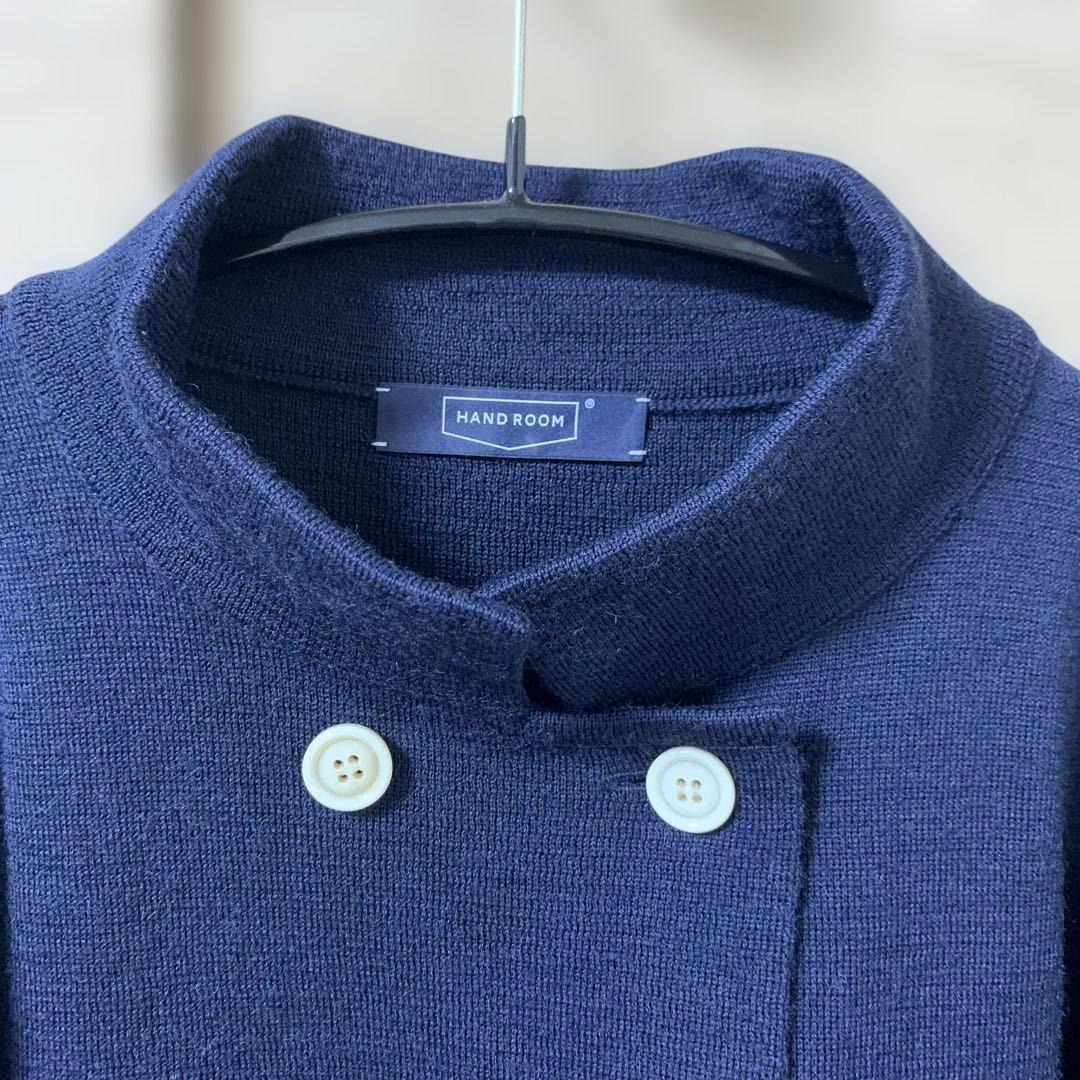 ハンドルーム　ニットジャケット　ネイビー