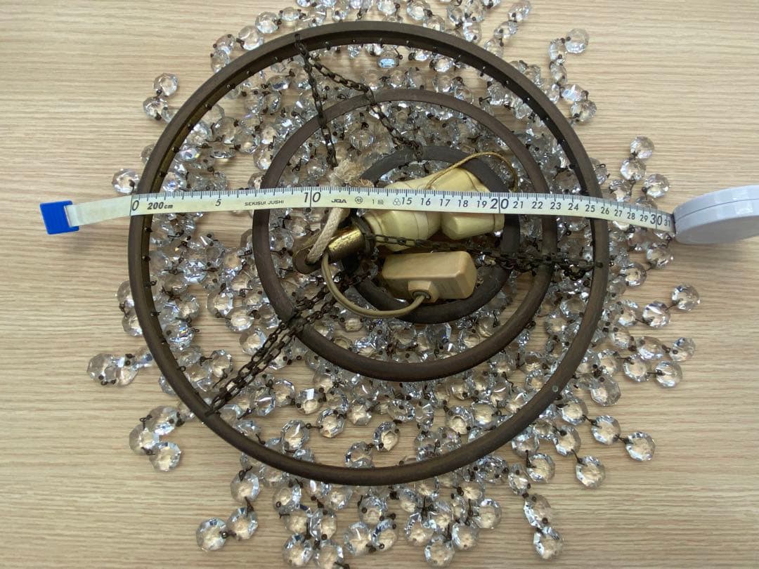 フランスアンティーク　クリスタルビーズ シャンデリア　天井照明