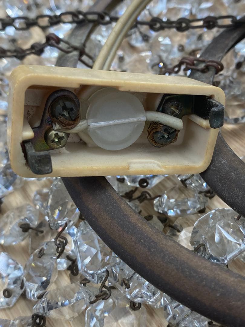 フランスアンティーク　クリスタルビーズ シャンデリア　天井照明