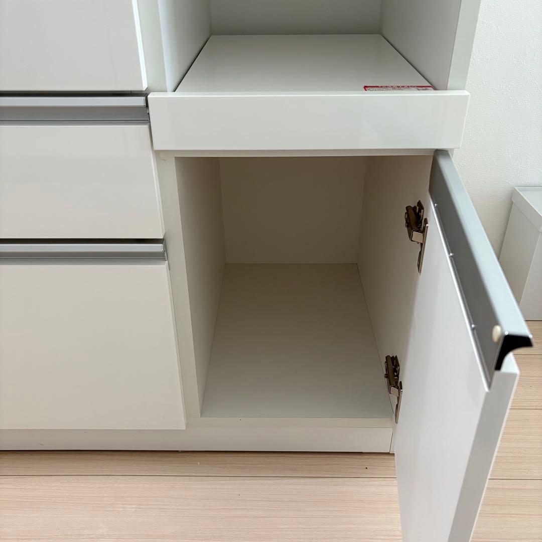 【期限あり】ニトリ食器棚 レジューム 150AG-S WH/150QH-R WH