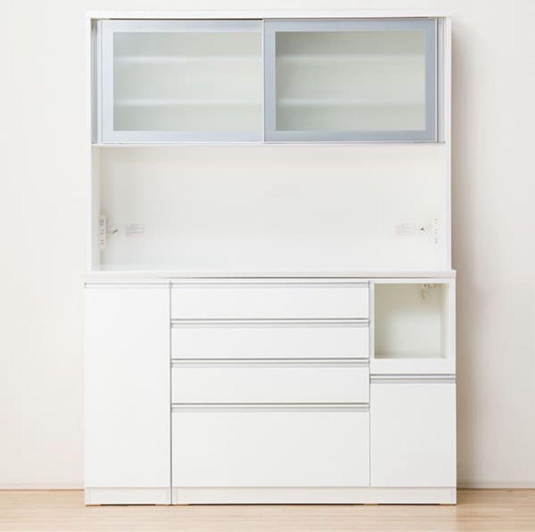 【期限あり】ニトリ食器棚 レジューム 150AG-S WH/150QH-R WH