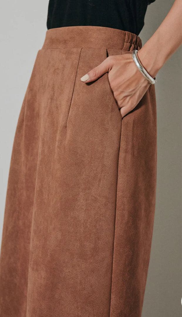 ［SET］コーデュロイ襟デニムブルゾン+フェイクスウェードタイトスカート