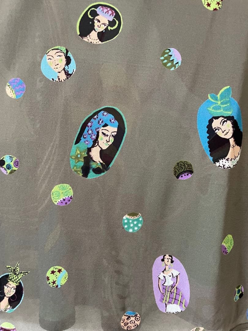 トクコプルミエブォルノースリーブ チュニック マルチカラーカーキ系(訳あり)