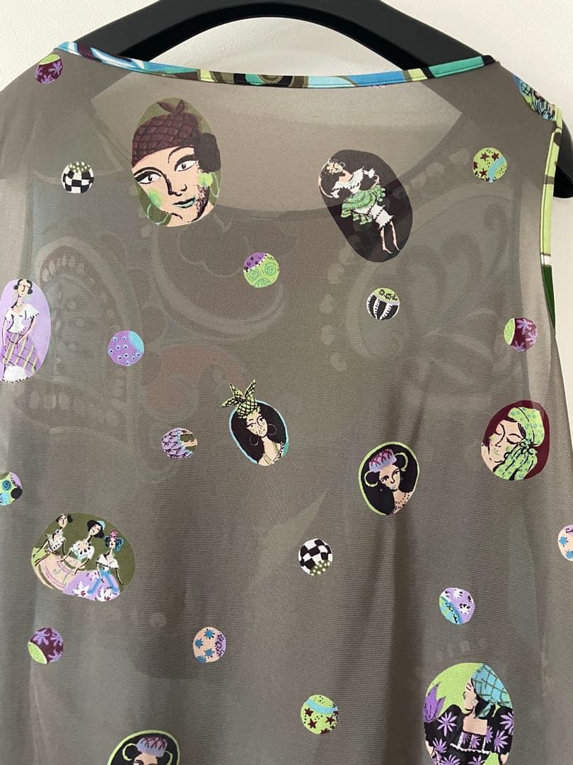 トクコプルミエブォルノースリーブ チュニック マルチカラーカーキ系(訳あり)