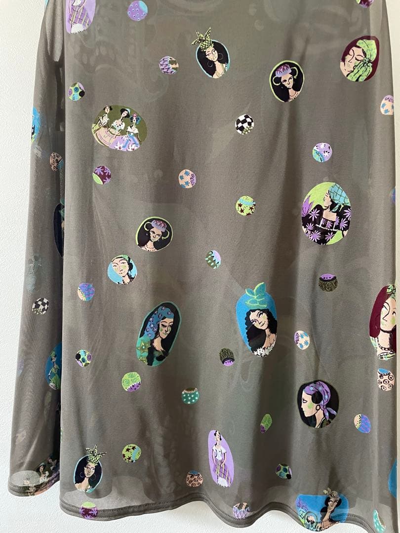 トクコプルミエブォルノースリーブ チュニック マルチカラーカーキ系(訳あり)