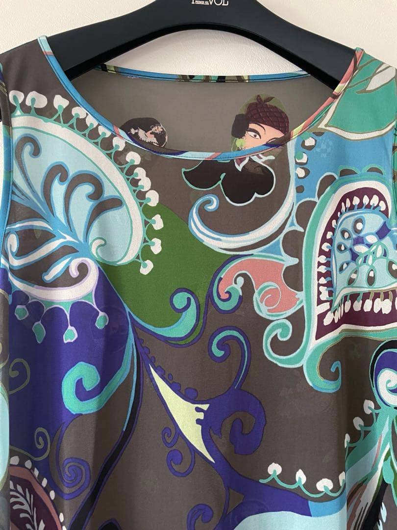 トクコプルミエブォルノースリーブ チュニック マルチカラーカーキ系(訳あり)