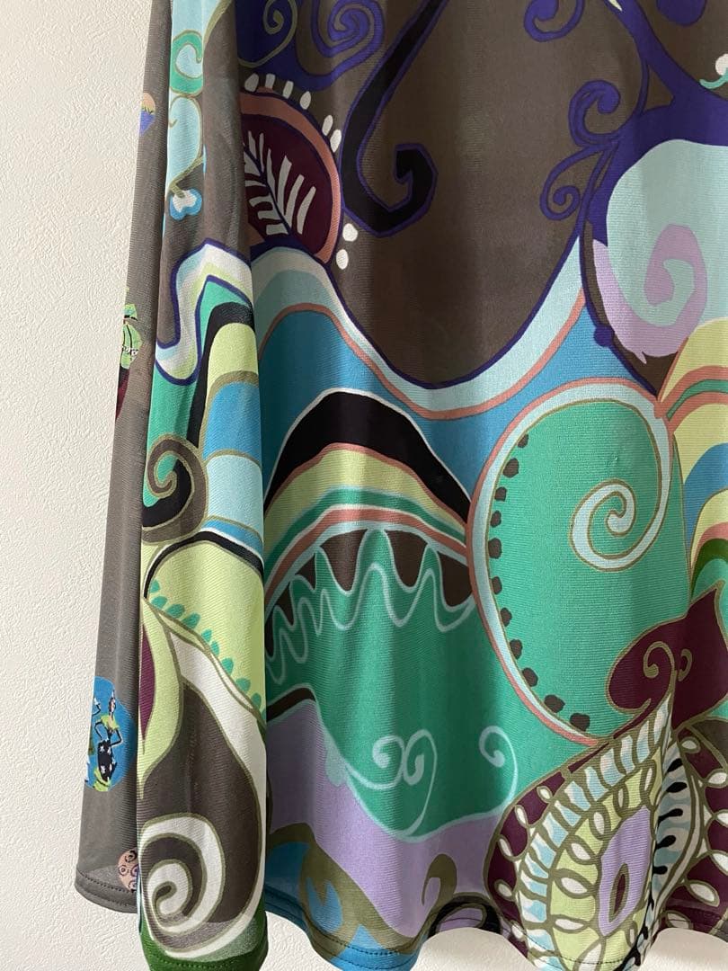 トクコプルミエブォルノースリーブ チュニック マルチカラーカーキ系(訳あり)