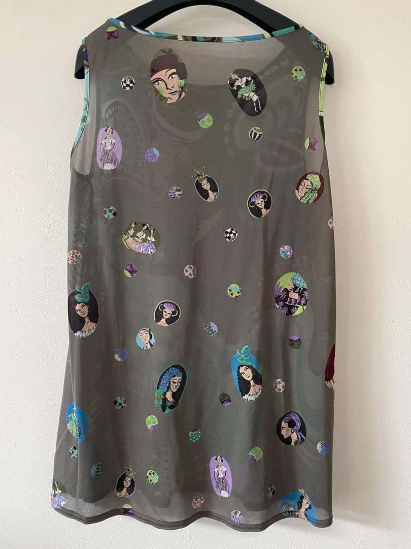 トクコプルミエブォルノースリーブ チュニック マルチカラーカーキ系(訳あり)