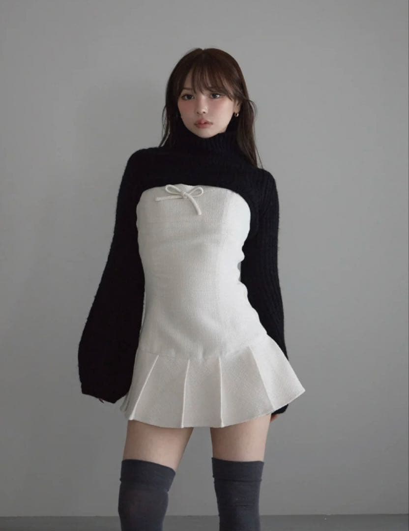 ワンピース Twiggy tweed mini dress white