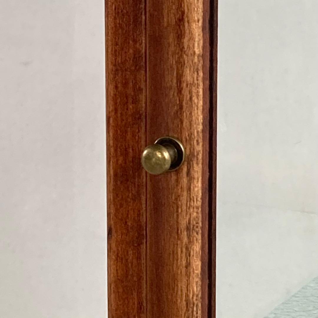 古い木製 ガラスケース 3段 卓上 ショーケース 展示ケース 店舗什器