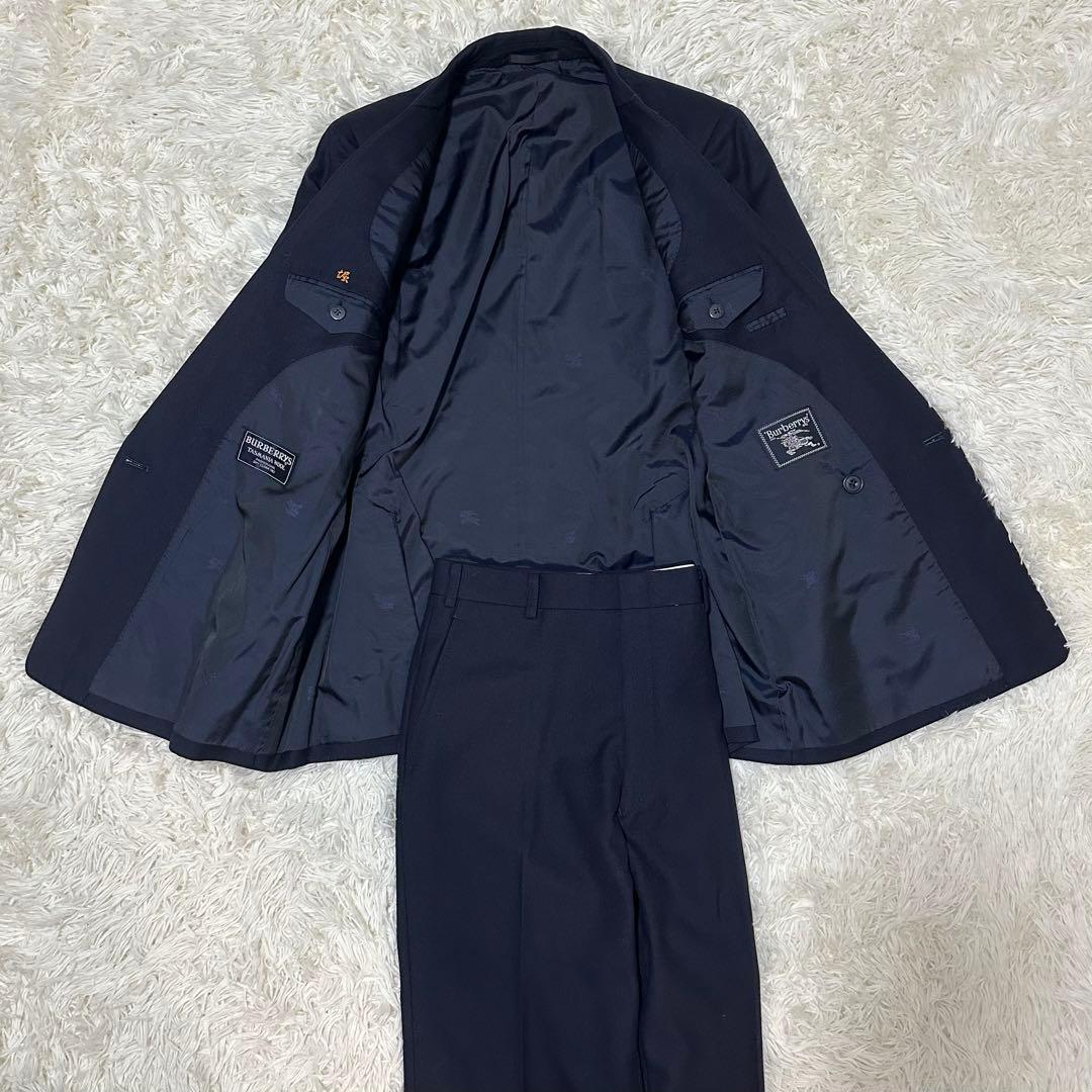 希少 バーバリーズ 金ボタン 紺ブレ ウール ダブルブレスト セットアップ 毛