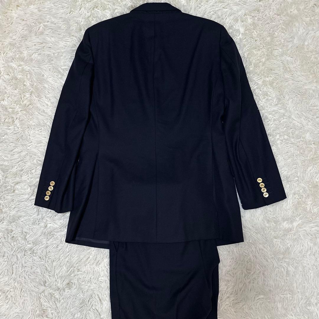 希少 バーバリーズ 金ボタン 紺ブレ ウール ダブルブレスト セットアップ 毛