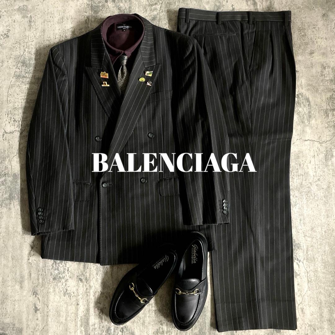 極美品 England製 極上ウール BALENCIAGA ネクタイ スーツXL
