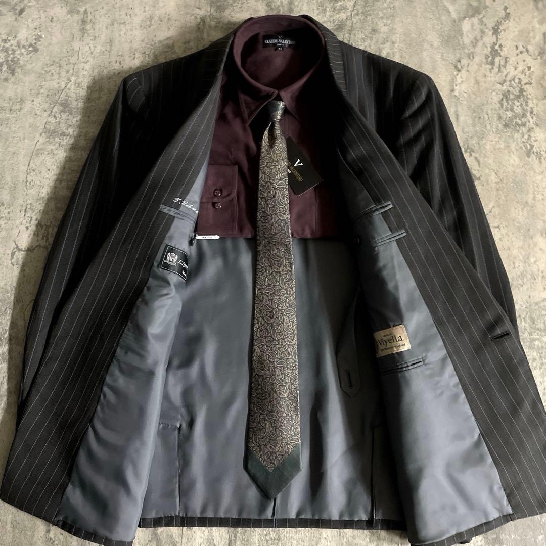 極美品 England製 極上ウール BALENCIAGA ネクタイ スーツXL