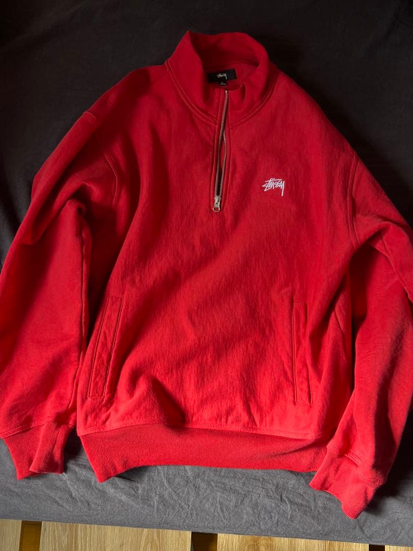 Stussy ハーフジップ 赤 Lサイズ