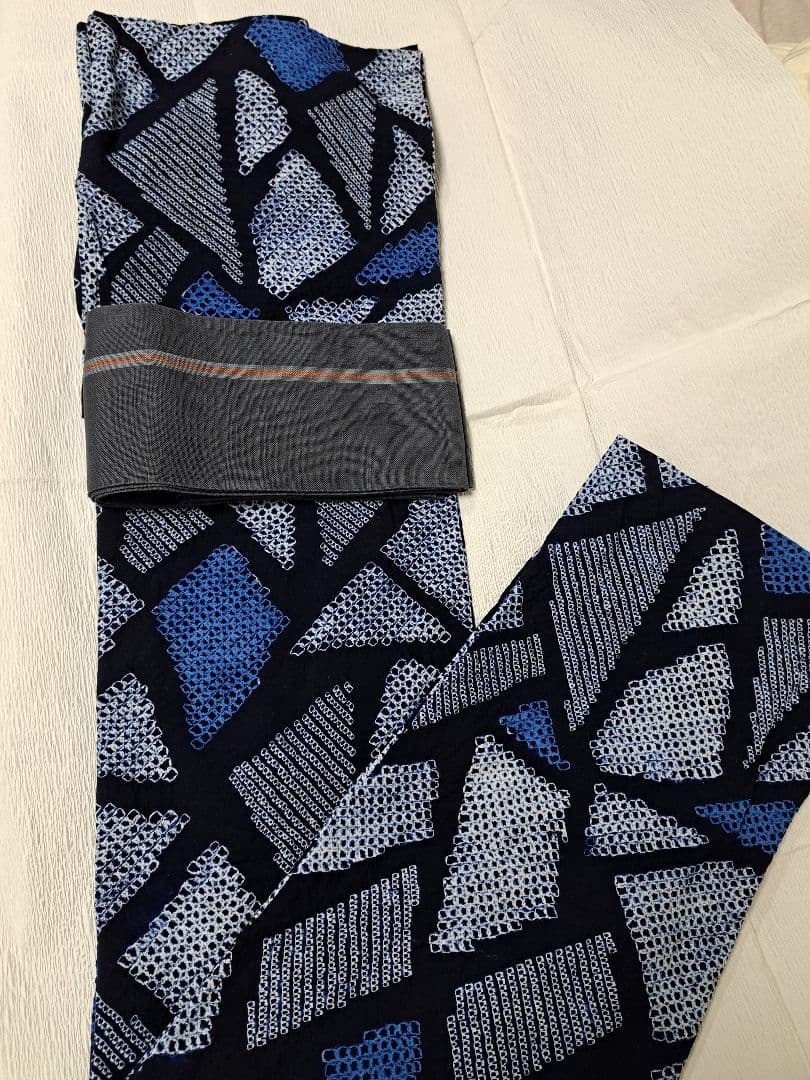 絞り浴衣 有松絞り 石畳