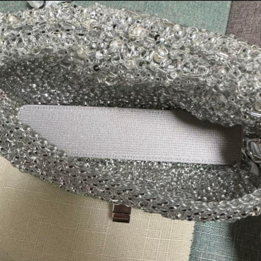 【未使用】アンテプリマ ペルラ グリッター ショルダー ミディアム シルバー